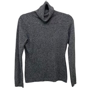 Garnet Hill XS Cashmere Turtleneck Sweater Womens Long Sleeve Heather Gray Cozy